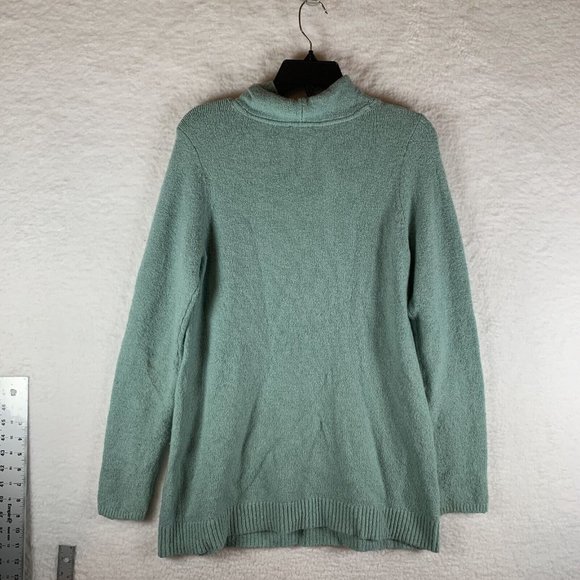 J. Jill Sweater Women's Small Aqua Blue Cotton Wool Long Sleeve Pullover 6569 - Picture 2 of 7